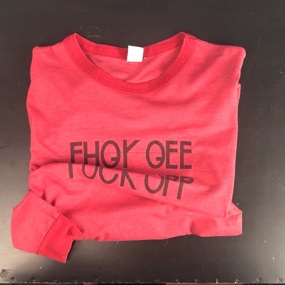 Hidden Message Long Sleeve T Shirt Red - Picture 5 of 5